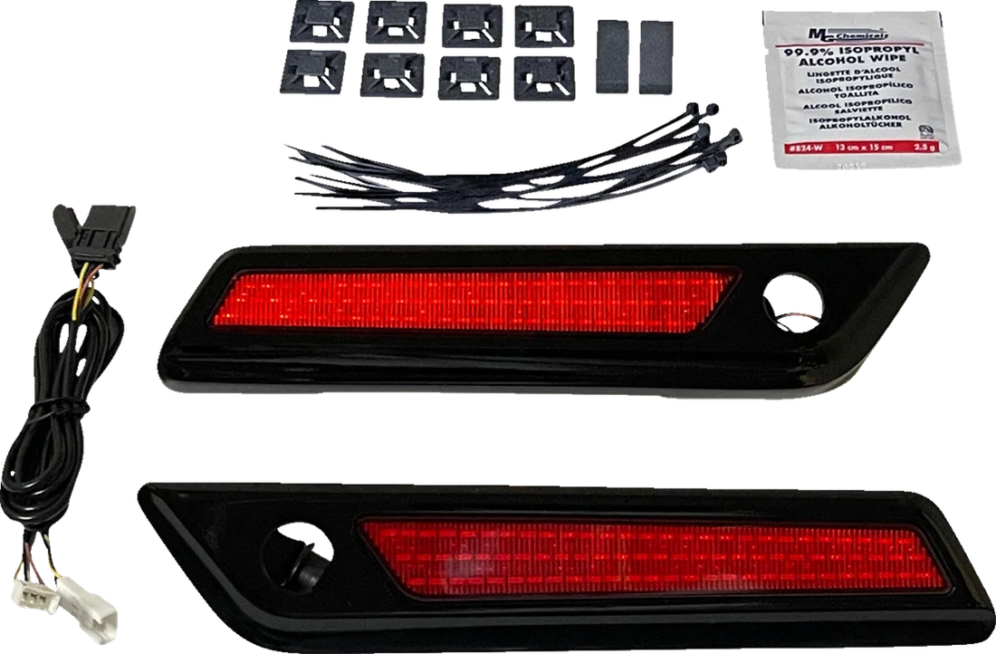 Custom Dynamics Latch Light - Saddlebag - Red - Black CD-SBL-BCM-RB - Side View
