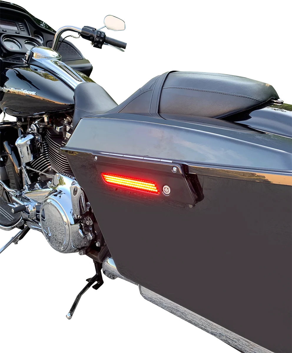 Custom Dynamics Latch Light - Saddlebag - Red - Black CD-SBL-BCM-RB - Back View
