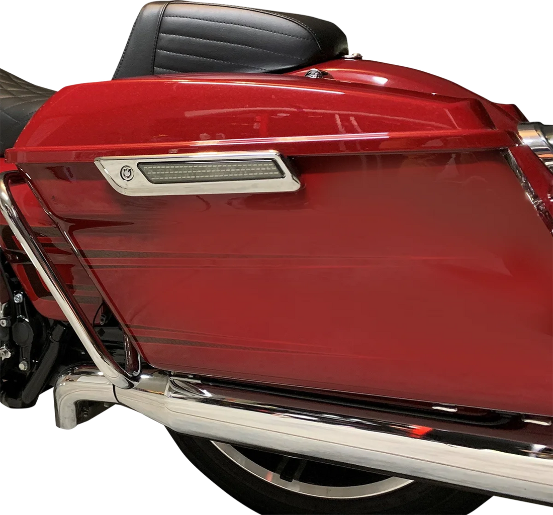 Custom Dynamics Latch Light - Saddlebag - Smoke - Chrome CD-SBL-BCM-SC - Side View
