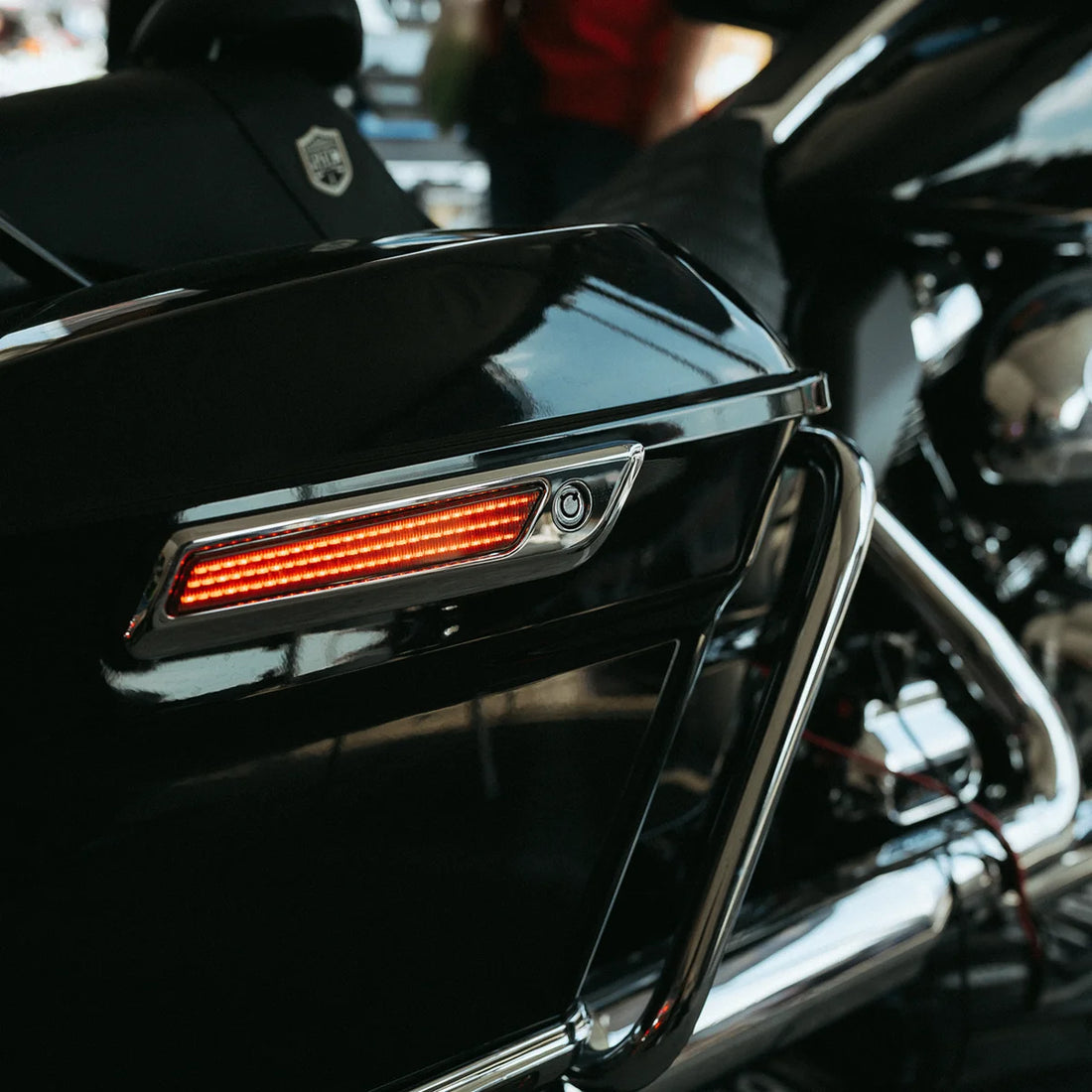 Custom Dynamics Latch Light - Saddlebag - Smoke - Chrome CD-SBL-BCM-SC - Back View