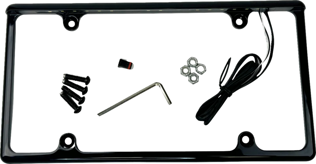 Custom Dynamics License Plate Frame - LED - Gloss Black LPF-AUTO-B - Main Product View