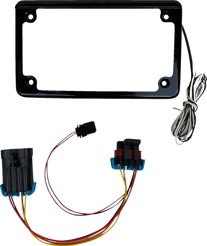 Custom Dynamics License Plate Frame - LED - w/ Tag Light - Black - SXS CD-LPF-RZR2 - Main Product View