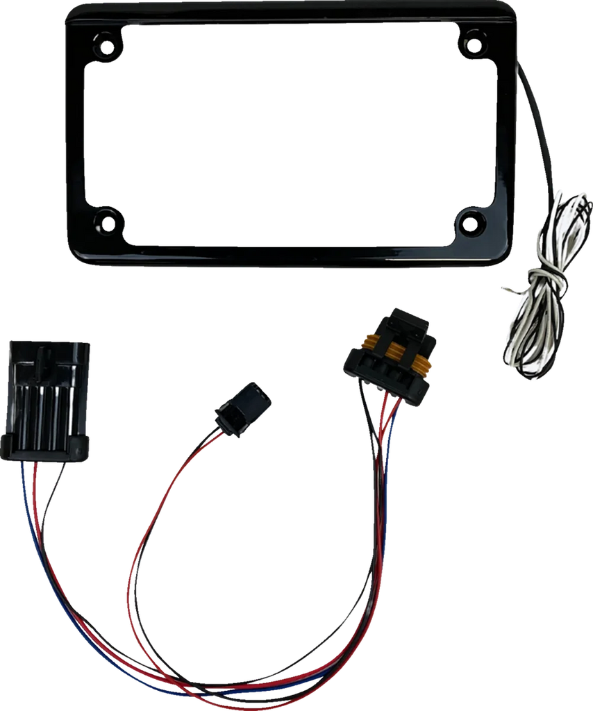 Custom Dynamics License Plate Frame - LED - w/ Tag Light - Black - SXS CD-LPF-RZRTRAIL - Main Product View