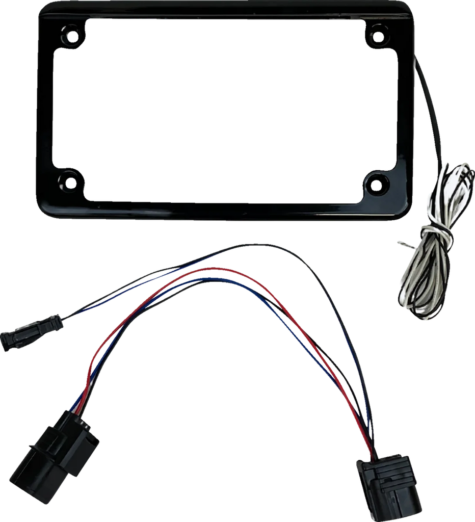Custom Dynamics License Plate Frame - LED - w/ Tag Light - Black - SXS CD-LPF-RZRTRAIL - Side View