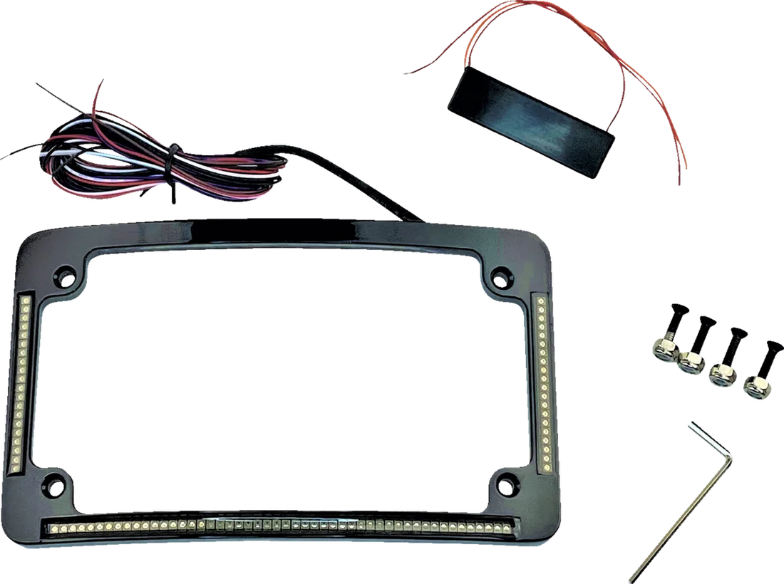 Custom Dynamics License Plate Frame - Radius - Black TF05-B - Side View