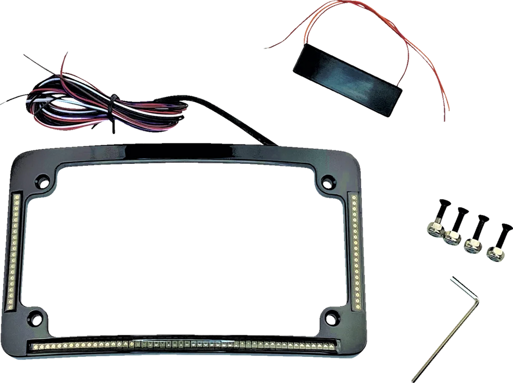 Custom Dynamics License Plate Frame - Radius - Black TF05-B - Side View