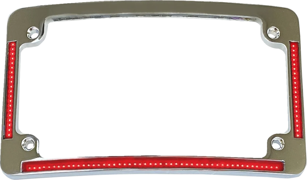 Custom Dynamics License Plate Frame - Red/White LED - Chrome TF08-C - Main Product View