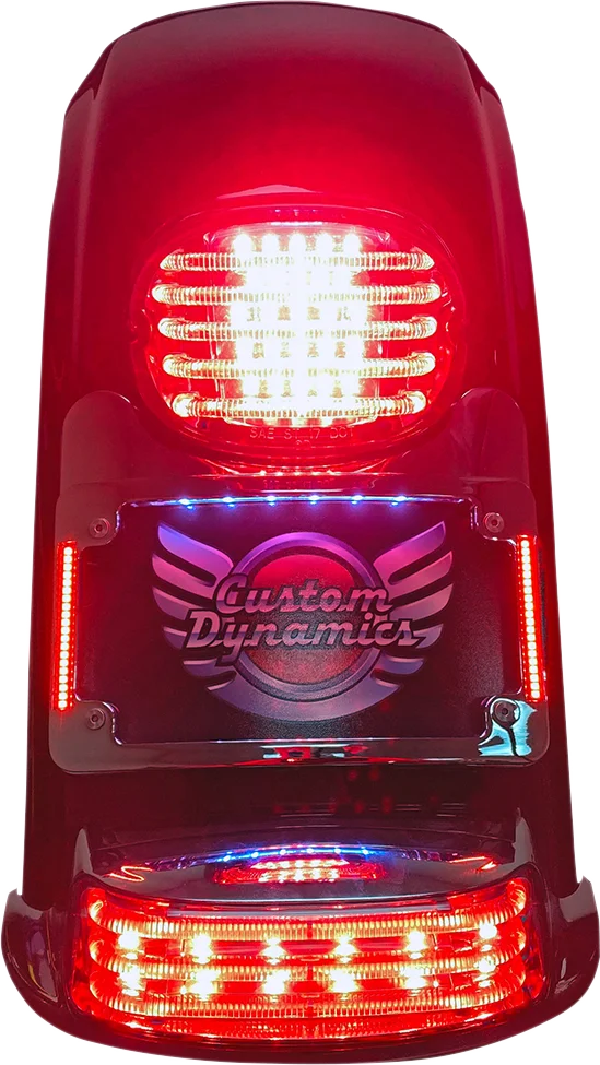 Custom Dynamics License Plate Frame/Turn Signal Eliminator - Black TS-ELIM-06BCM-B - Side View