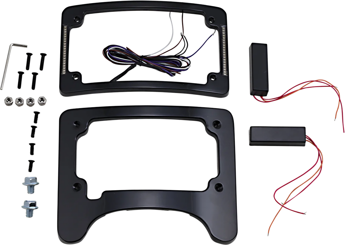 Custom Dynamics License Plate Frame/Turn Signal Eliminator - Black TS-ELIM-06BCM-B - Back View