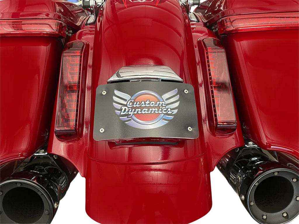 Custom Dynamics License Plate Mount - CVO - Chrome CD-CVO-MOUNT-C - Side View