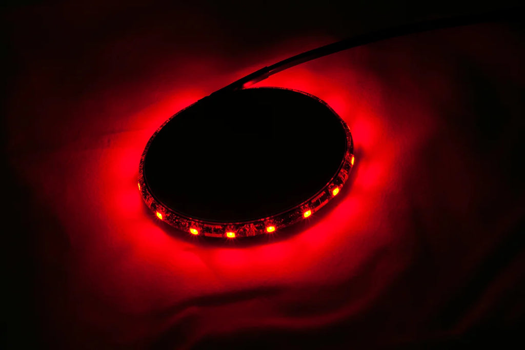 Custom Dynamics Magicflex®2 Wheel Light - Chrome/Red M215REDC - Side View