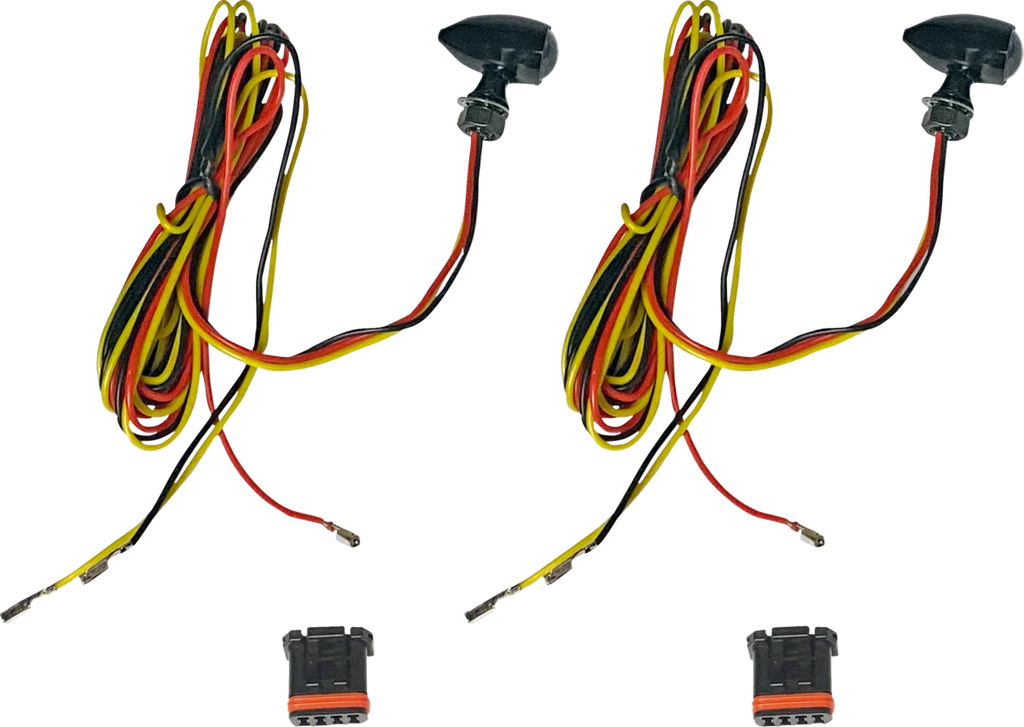 Custom Dynamics Micro Turn Signals - Dual - Amber/Red- Black CD-MICRO-AR2-B - Main Product View