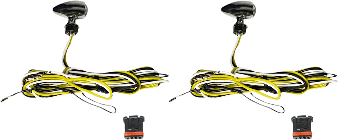 Custom Dynamics Micro Turn Signals - Dual - Amber/White - Chrome CD-MICRO-AW-C - Side View