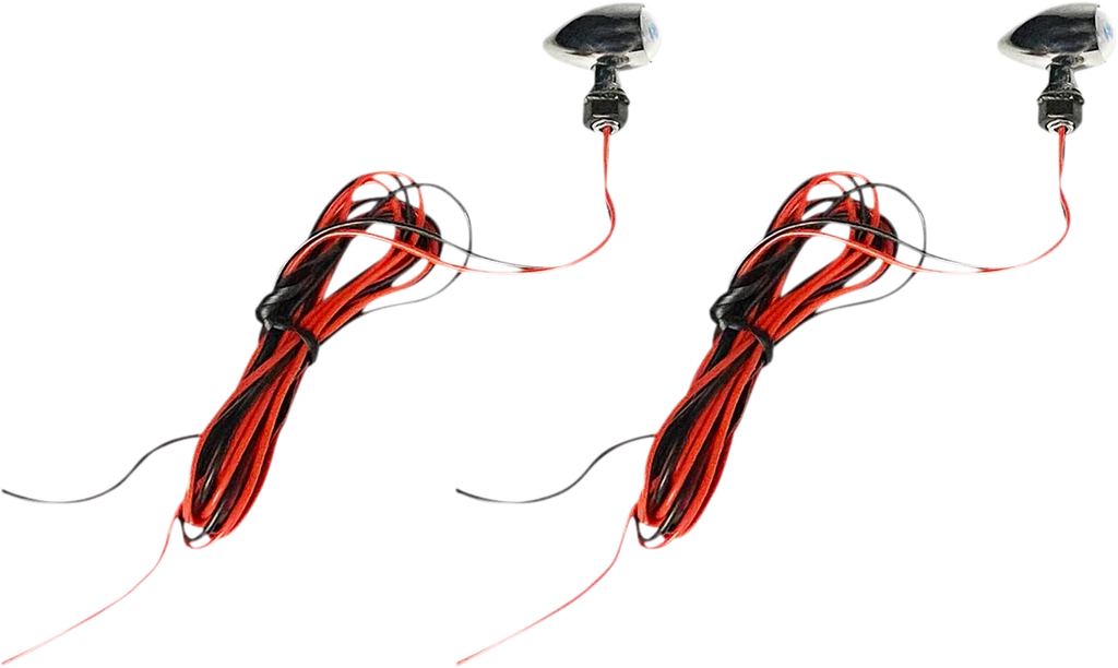 Custom Dynamics Micro Turn Signals - Red -Chrome CD-MICRO-R-C - Side View