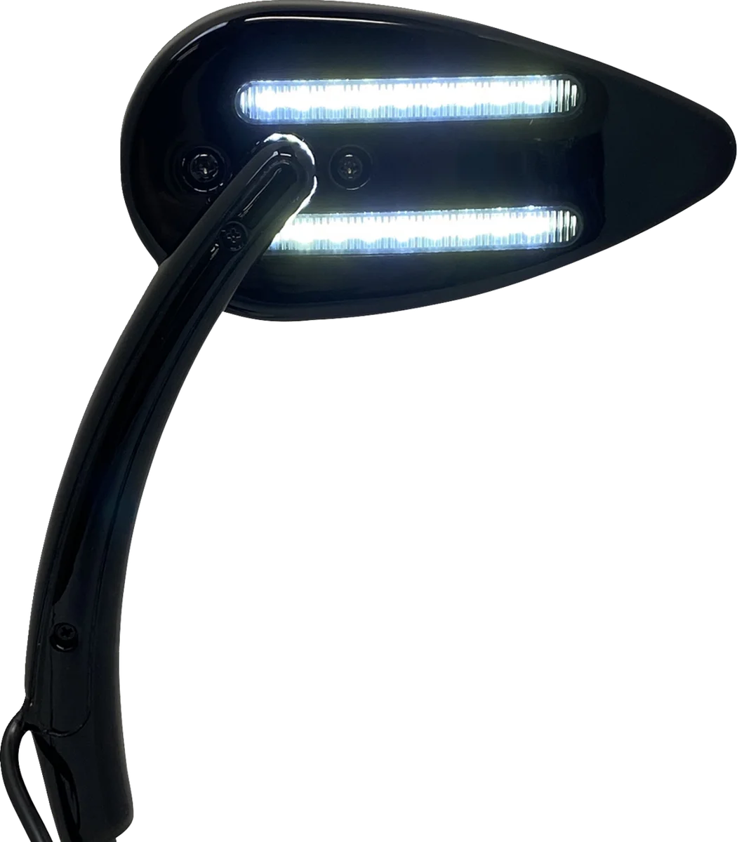 Custom Dynamics Mirror - Side View - with LED Turn Signal - Black CD-MIR-PLUG-B - Side View