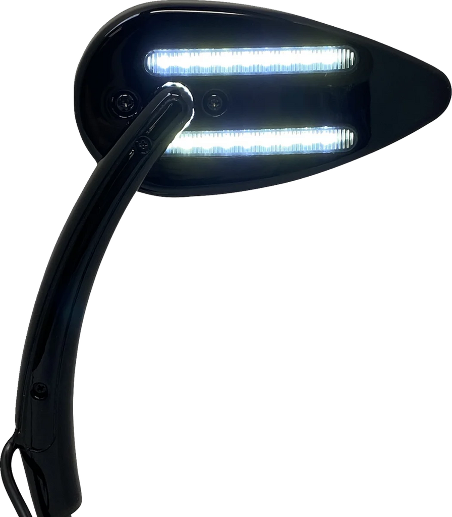 Custom Dynamics Mirror - Side View - with LED Turn Signal - Black CD-MIR-PLUG-B - Side View