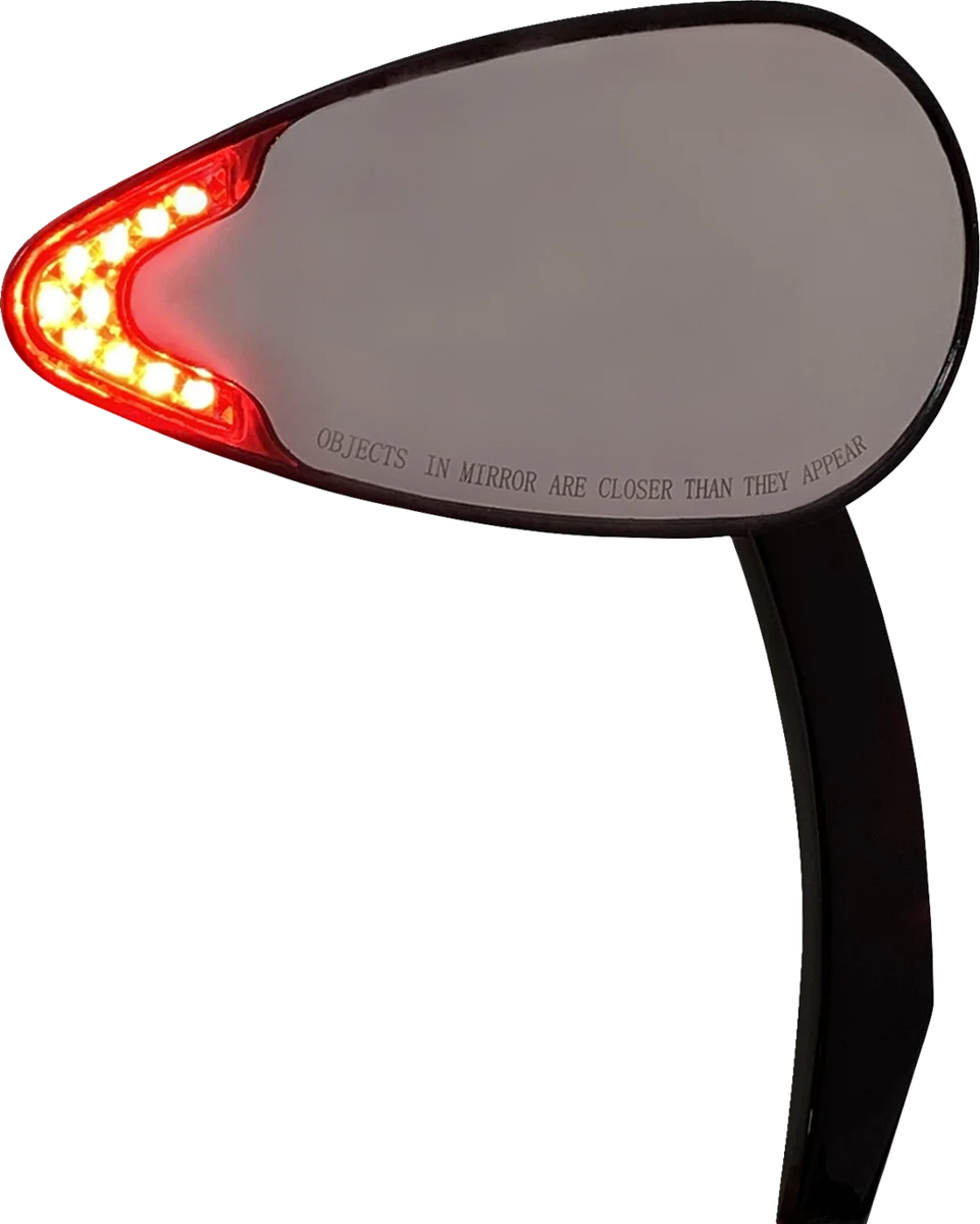 Custom Dynamics Mirror - Side View - with LED Turn Signal - Black CD-MIR-PLUG-B - Back View