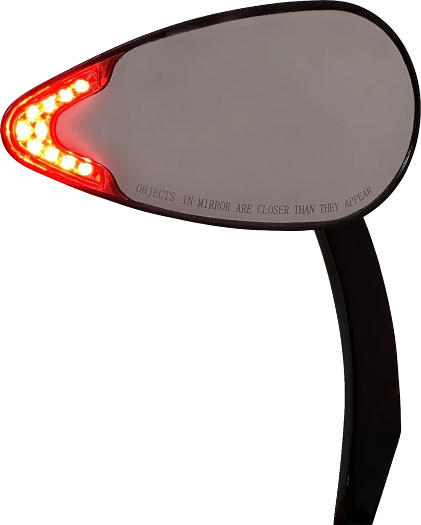 Custom Dynamics Mirror - Side View - with LED Turn Signal - Black CD-MIR-PLUG-B - Back View