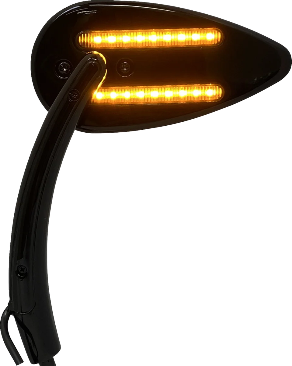 Custom Dynamics Mirror - Side View - with LED Turn Signal - Black CD-MIR-PLUG-B - Installation View
