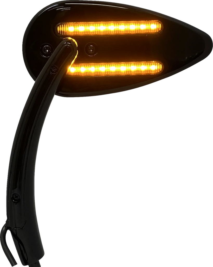 Custom Dynamics Mirror - Side View - with LED Turn Signal - Black CD-MIR-PLUG-B - Installation View
