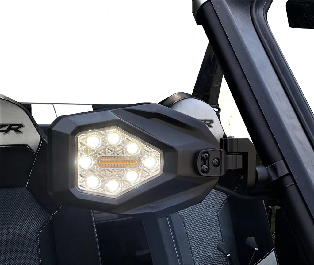 Custom Dynamics Mirrors - SXS - Side View - Hexagon - Black SXS-MIRROR - Side View