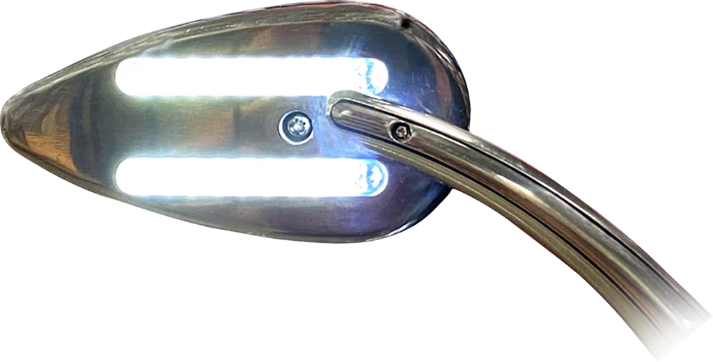Custom Dynamics Mirrors - Side View - with LED Turn Signals - Chrome CD-MIR-PLUG-C - Side View