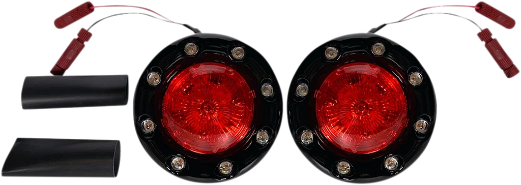 Custom Dynamics ProBEAM® Bullet Ringz™ LED Turn Signals - Black/Red PB-BR-RR-IND-BR - Main Product View