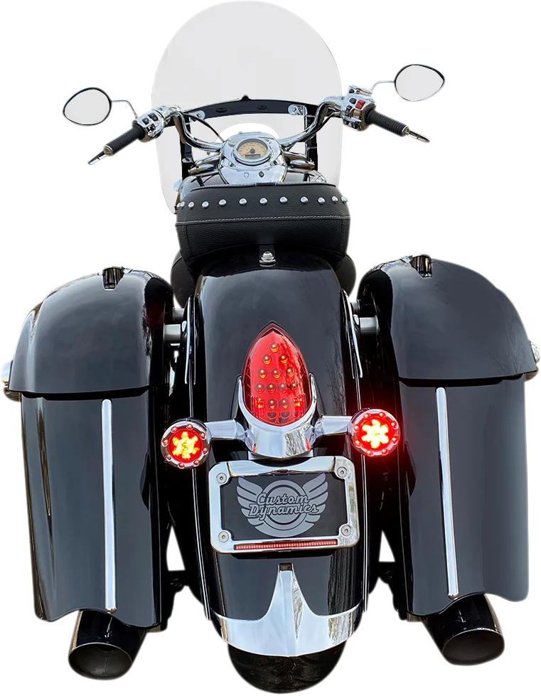 Custom Dynamics ProBEAM® Bullet Ringz™ LED Turn Signals - Chrome/Red PB-BR-RR-IND-CR - Side View