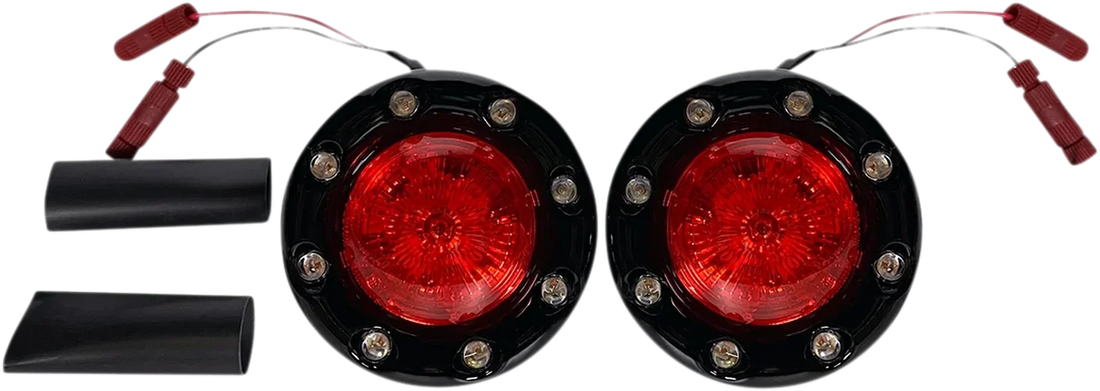 Custom Dynamics ProBEAM® Bullet Ringz™ LED Turn Signals - Chrome/Red PB-BR-RR-IND-CR - Detail View