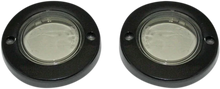Load image into Gallery viewer, Custom Dynamics ProBEAM® Flat Bezel Turn Signal Adapters - Black/Smoke PB-FLAT-BEZ-BS - Main Product View