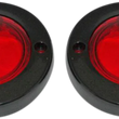 Load image into Gallery viewer, Custom Dynamics ProBEAM® Flat Bezel Turn Signal Adapters - Chrome/Red PB-FLAT-BEZ-CR - Back View