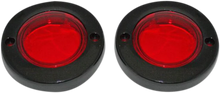 Load image into Gallery viewer, Custom Dynamics ProBEAM® Flat Bezel Turn Signal Adapters - Chrome/Red PB-FLAT-BEZ-CR - Back View