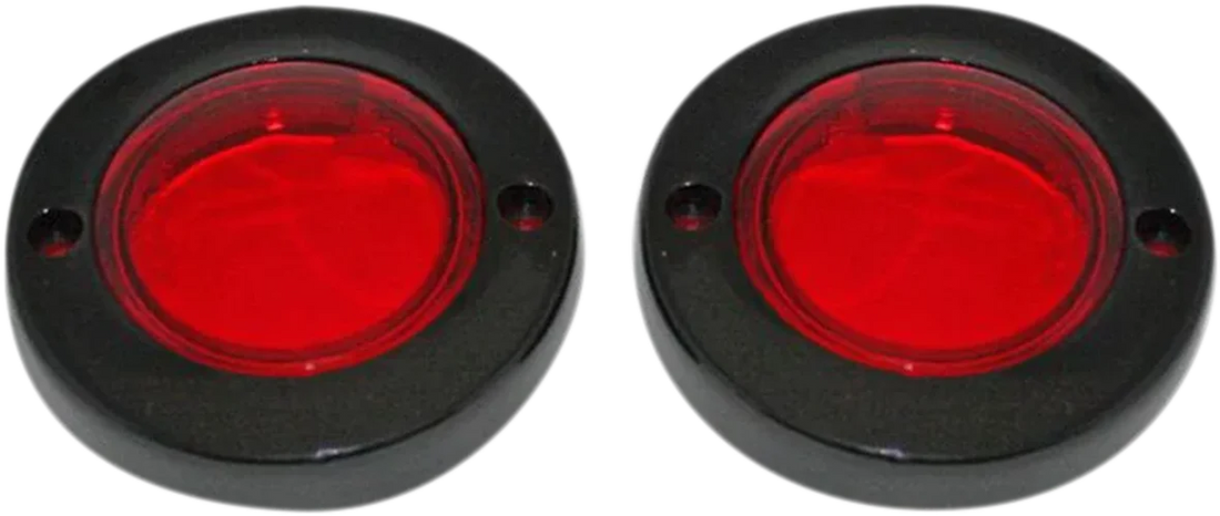 Custom Dynamics ProBEAM® Flat Bezel Turn Signal Adapters - Chrome/Red PB-FLAT-BEZ-CR - Back View