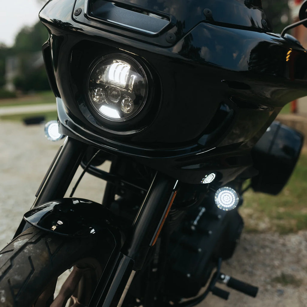 Custom Dynamics ProBEAM® Headlight Kit - 5-3/4" - Black - FXLRST/FXRST PB-LRST-B - Side View