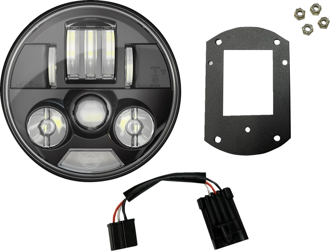 Custom Dynamics ProBEAM® Headlight Kit - 5-3/4" - Chrome - FXLRST/FXRST PB-LRST-c - Side View