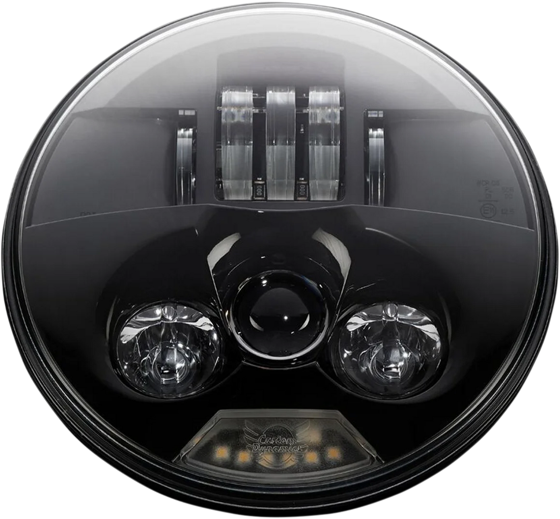 Custom Dynamics ProBEAM LED Headlamp 7" - Chrome PB-7-C - Side View