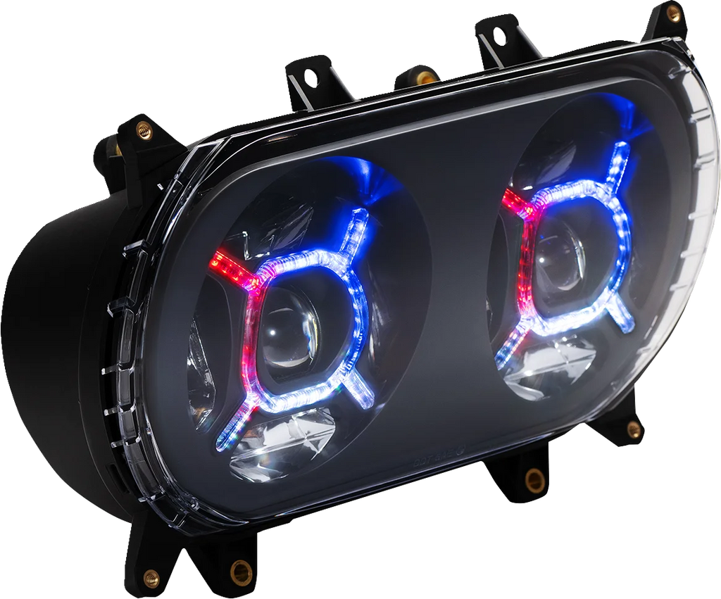 Custom Dynamics ProGLOW™ Headlight - Black - Road Glide PG-RG-B - Side View