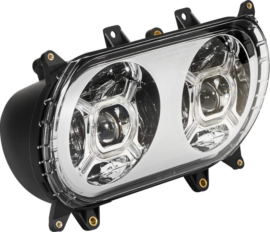 Custom Dynamics ProGLOW™ Headlight - Chrome - Road Glide PG-RG-C - Side View