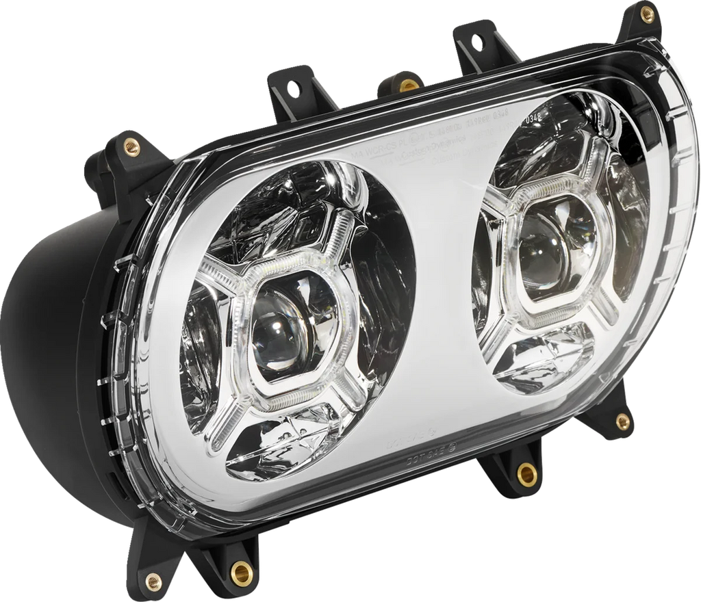 Custom Dynamics ProGLOW™ Headlight - Chrome - Road Glide PG-RG-C - Side View