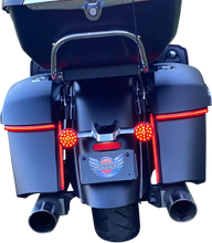 Load image into Gallery viewer, Custom Dynamics Saddle Bag Lights - Red Lens CD-INDBAG-SWN-R - Side View
