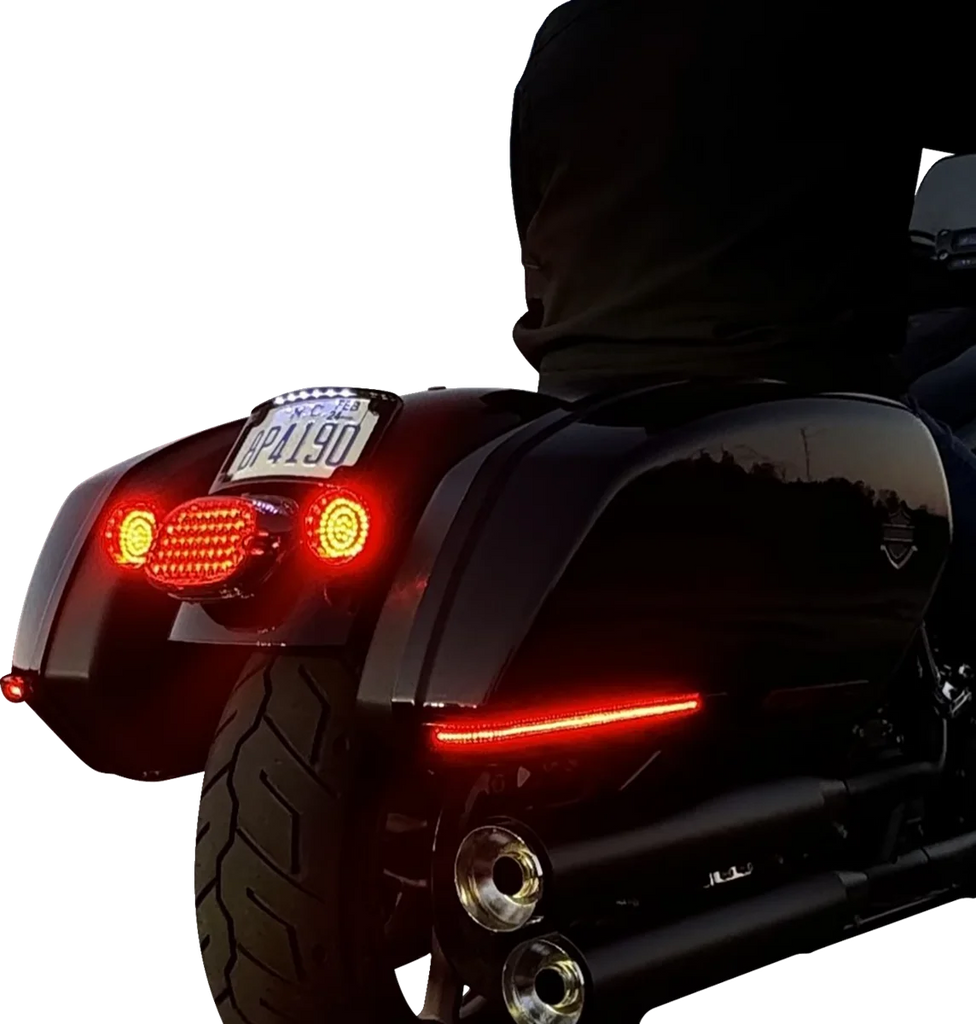 Custom Dynamics Saddlebag Lights - LED - Red Lens CD-LRST-BAG-RB - Side View