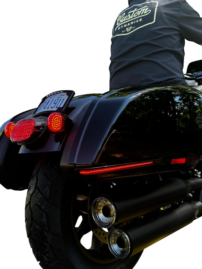 Custom Dynamics Saddlebag Lights - LED - Red Lens CD-LRST-BAG-RB - Back View