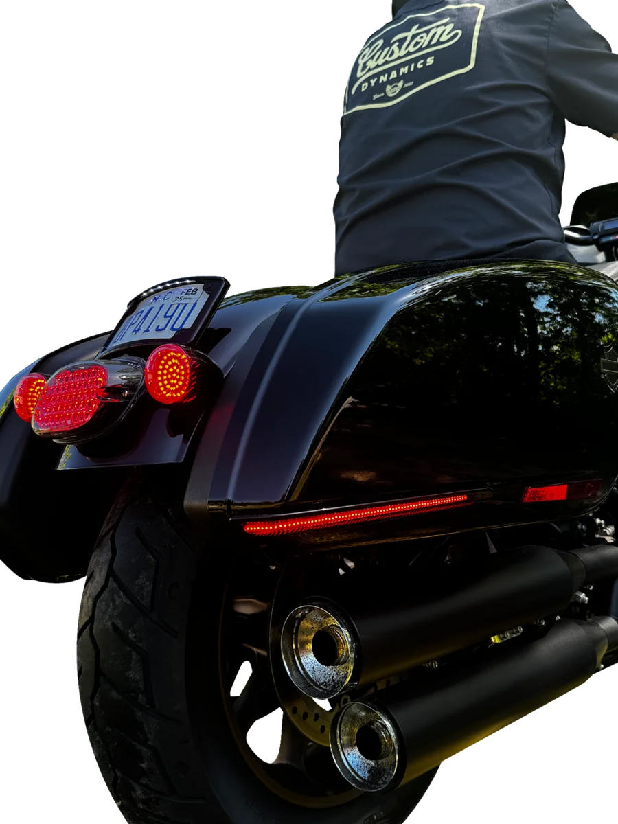 Custom Dynamics Saddlebag Lights - LED - Smoke Lens CD-LRST-BAG-SB - Back View