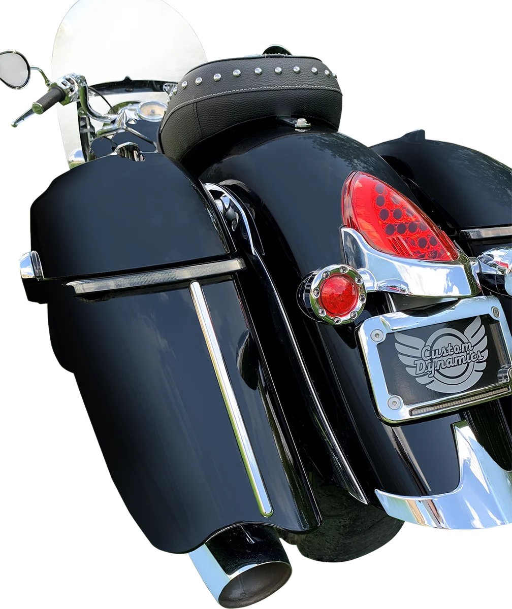 Custom Dynamics Saddlebag Lights - Low Profile - Smoke Lens - Indian CD-IND-SPR-V2-S - Side View