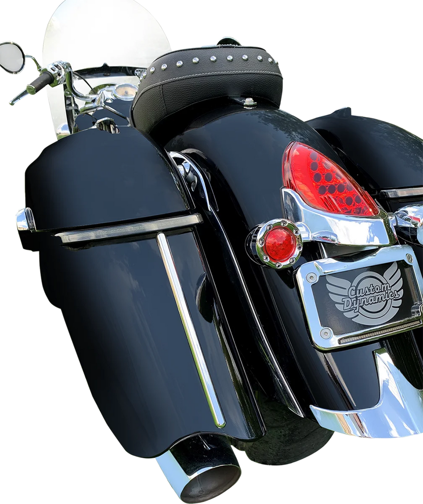 Custom Dynamics Saddlebag Lights - Low Profile - Smoke Lens - Indian CD-IND-SPR-V2-S - Side View