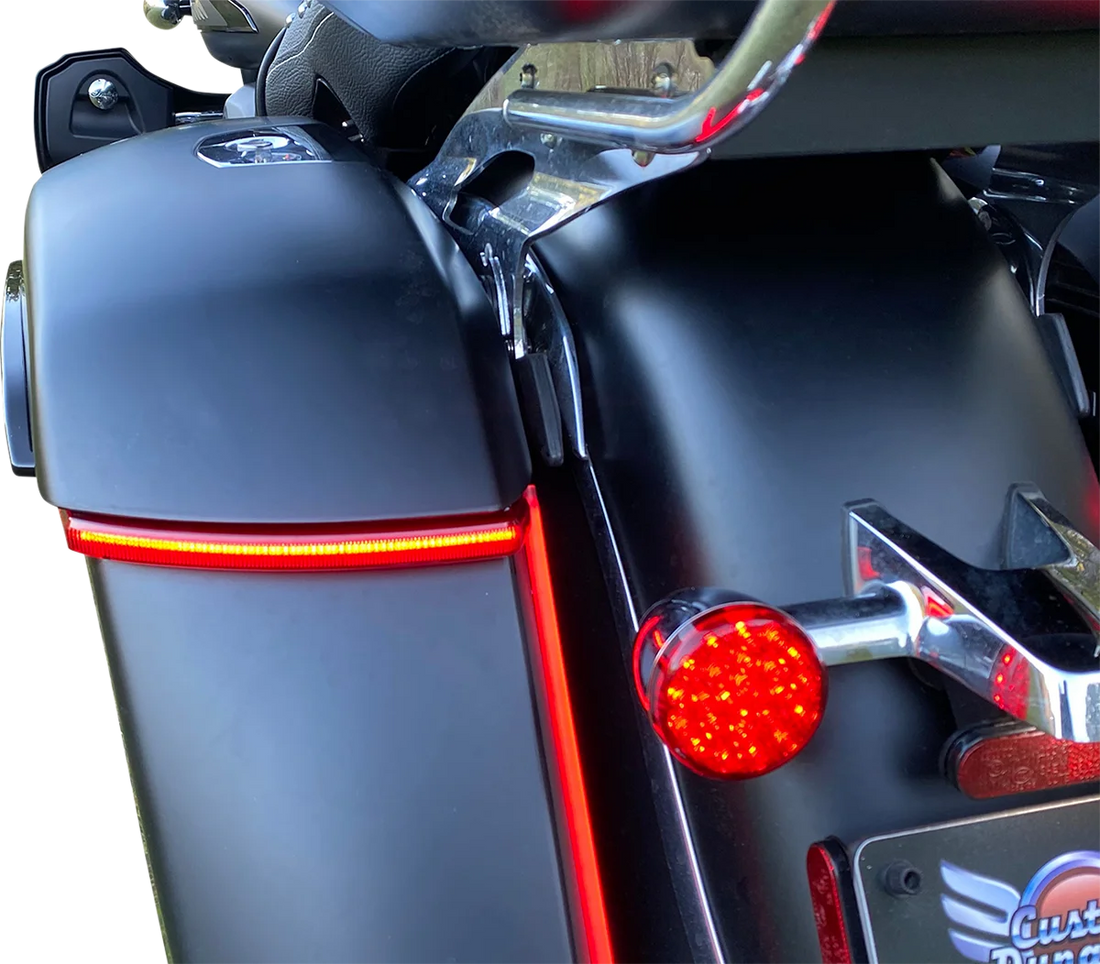 Custom Dynamics Saddlebag Lights - Red CD-INDBAG-INT-R - Side View