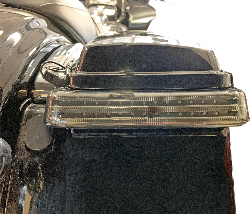 Custom Dynamics Saddlebag Lights - SS8 - Black/Smoke PB-SB-SS8-BS - Back View