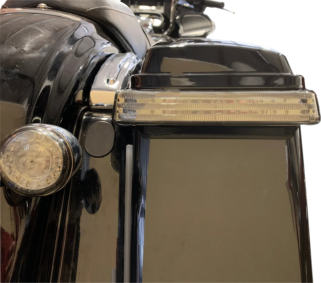 Custom Dynamics Saddlebag Lights - SS8 - Chrome Smoke PB-SB-SS8-CS - Side View