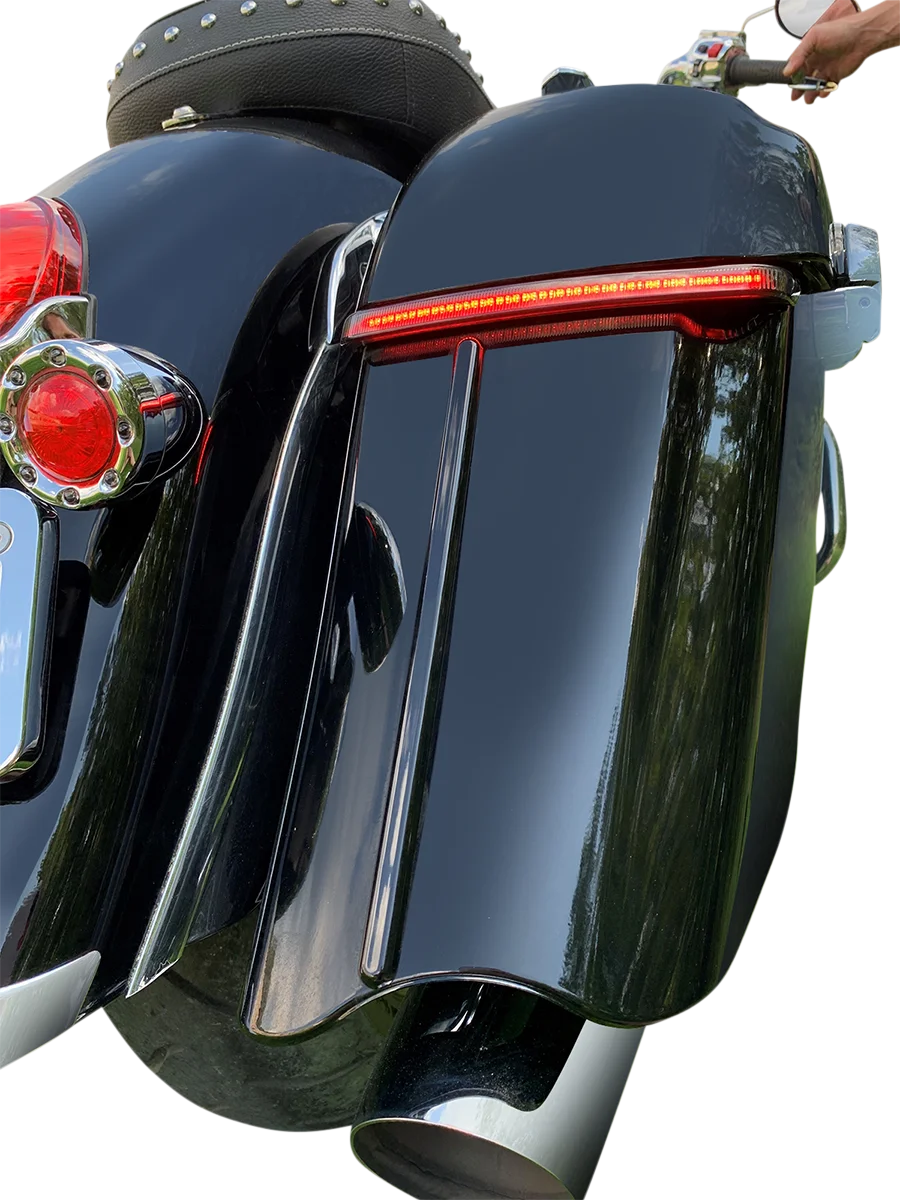 Custom Dynamics Saddlebag Trim - Indian - Gloss Black CD-IND-SB-T-B - Side View