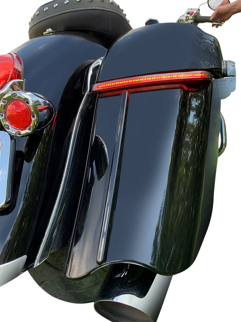 Custom Dynamics Saddlebag Trim - Indian - Gloss Black CD-IND-SB-T-B - Side View